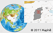 Physical Location Map of Xin Xian, highlighted country, highlighted parent region