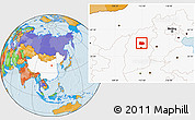 Political Location Map of Xin Xian, highlighted country