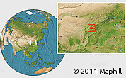 Satellite Location Map of Xin Xian