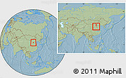Savanna Style Location Map of Xin Xian, within the entire country, hill shading