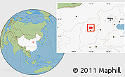 Savanna Style Location Map of Xin Xian, highlighted country