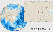 Shaded Relief Location Map of Xin Xian