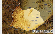 Physical Map of Xin Xian, darken