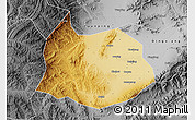 Physical Map of Xin Xian, desaturated
