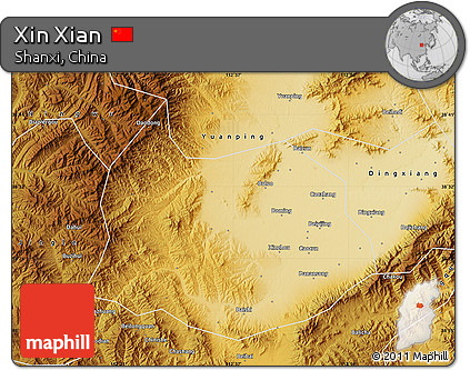Physical Map of Xin Xian