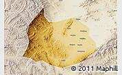 Physical Map of Xin Xian, lighten