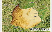 Physical Map of Xin Xian, satellite outside