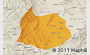 Political Map of Xin Xian, shaded relief outside