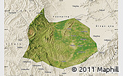 Satellite Map of Xin Xian, shaded relief outside