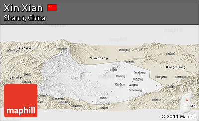 Classic Style Panoramic Map of Xin Xian