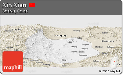 Classic Style Panoramic Map of Xin Xian