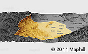 Physical Panoramic Map of Xin Xian, darken, desaturated