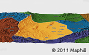 Political Panoramic Map of Xin Xian, darken