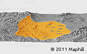 Political Panoramic Map of Xin Xian, desaturated