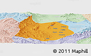 Political Panoramic Map of Xin Xian, lighten