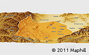 Political Panoramic Map of Xin Xian, physical outside