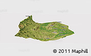 Satellite Panoramic Map of Xin Xian, cropped outside
