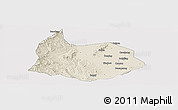 Shaded Relief Panoramic Map of Xin Xian, cropped outside