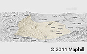 Shaded Relief Panoramic Map of Xin Xian, desaturated