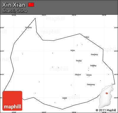 Blank Simple Map of Xin Xian, cropped outside