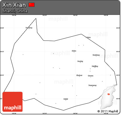Blank Simple Map of Xin Xian, cropped outside