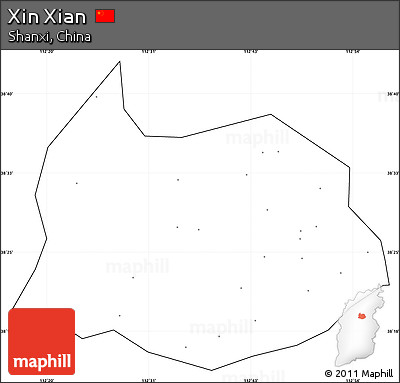 Blank Simple Map of Xin Xian, cropped outside, no labels