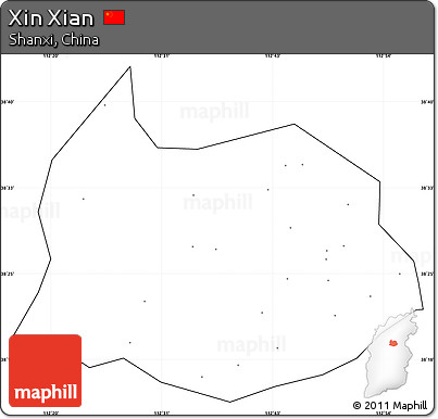 Blank Simple Map of Xin Xian, cropped outside, no labels
