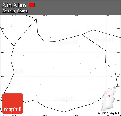 Blank Simple Map of Xin Xian, no labels