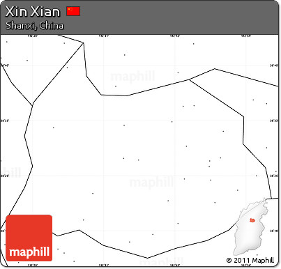 Blank Simple Map of Xin Xian, no labels