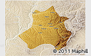 Physical 3D Map of Xing Xian, lighten