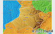 Physical 3D Map of Xing Xian, political outside
