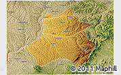 Physical 3D Map of Xing Xian, satellite outside