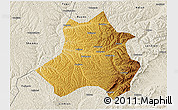 Physical 3D Map of Xing Xian, shaded relief outside