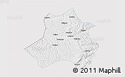 Silver Style 3D Map of Xing Xian, single color outside