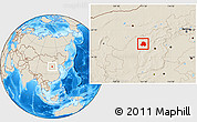 Shaded Relief Location Map of Xing Xian