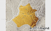 Physical Map of Xing Xian, lighten, semi-desaturated