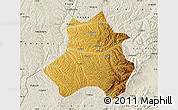 Physical Map of Xing Xian, shaded relief outside