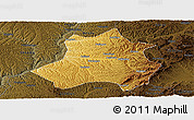 Physical Panoramic Map of Xing Xian, darken