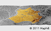Physical Panoramic Map of Xing Xian, desaturated