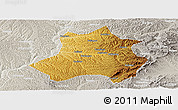 Physical Panoramic Map of Xing Xian, lighten, semi-desaturated
