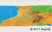 Physical Panoramic Map of Xing Xian, political outside