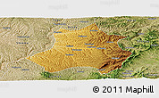 Physical Panoramic Map of Xing Xian, satellite outside