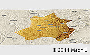 Physical Panoramic Map of Xing Xian, shaded relief outside