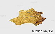 Physical Panoramic Map of Xing Xian, single color outside