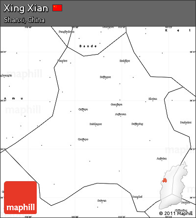 Blank Simple Map of Xing Xian