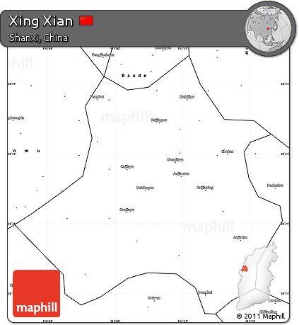Blank Simple Map of Xing Xian