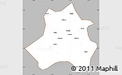 Gray Simple Map of Xing Xian, cropped outside