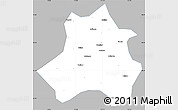 Gray Simple Map of Xing Xian, single color outside