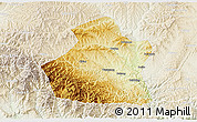Physical 3D Map of Yangcheng, lighten