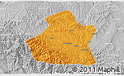 Political 3D Map of Yangcheng, lighten, desaturated